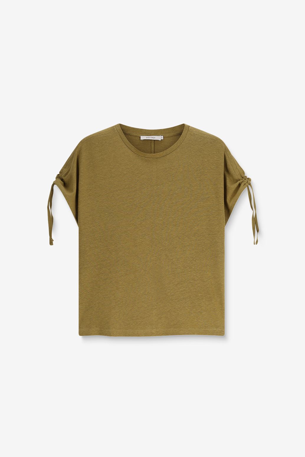 Lichtgroen linnenmix T-shirt