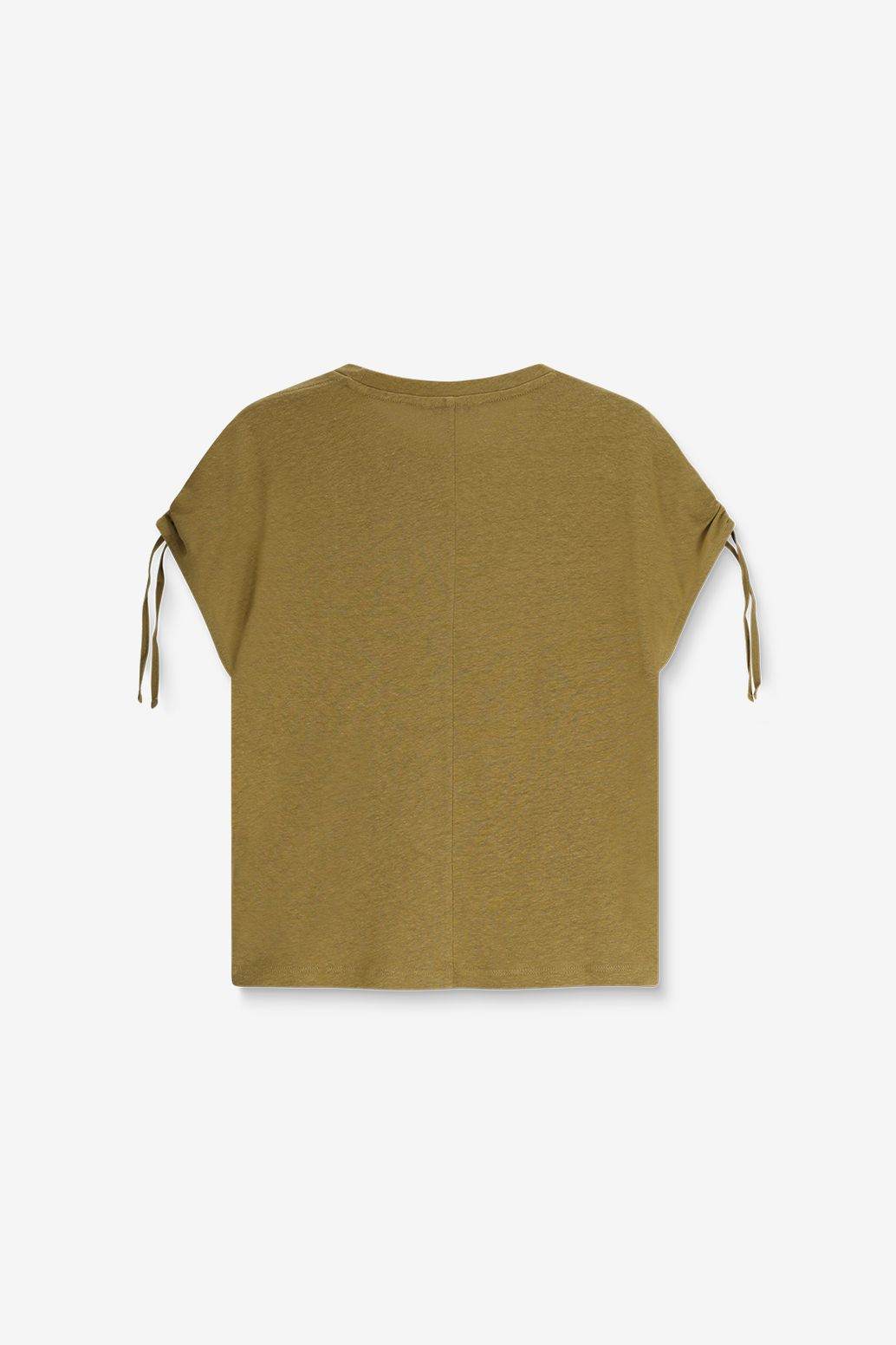 Lichtgroen linnenmix T-shirt