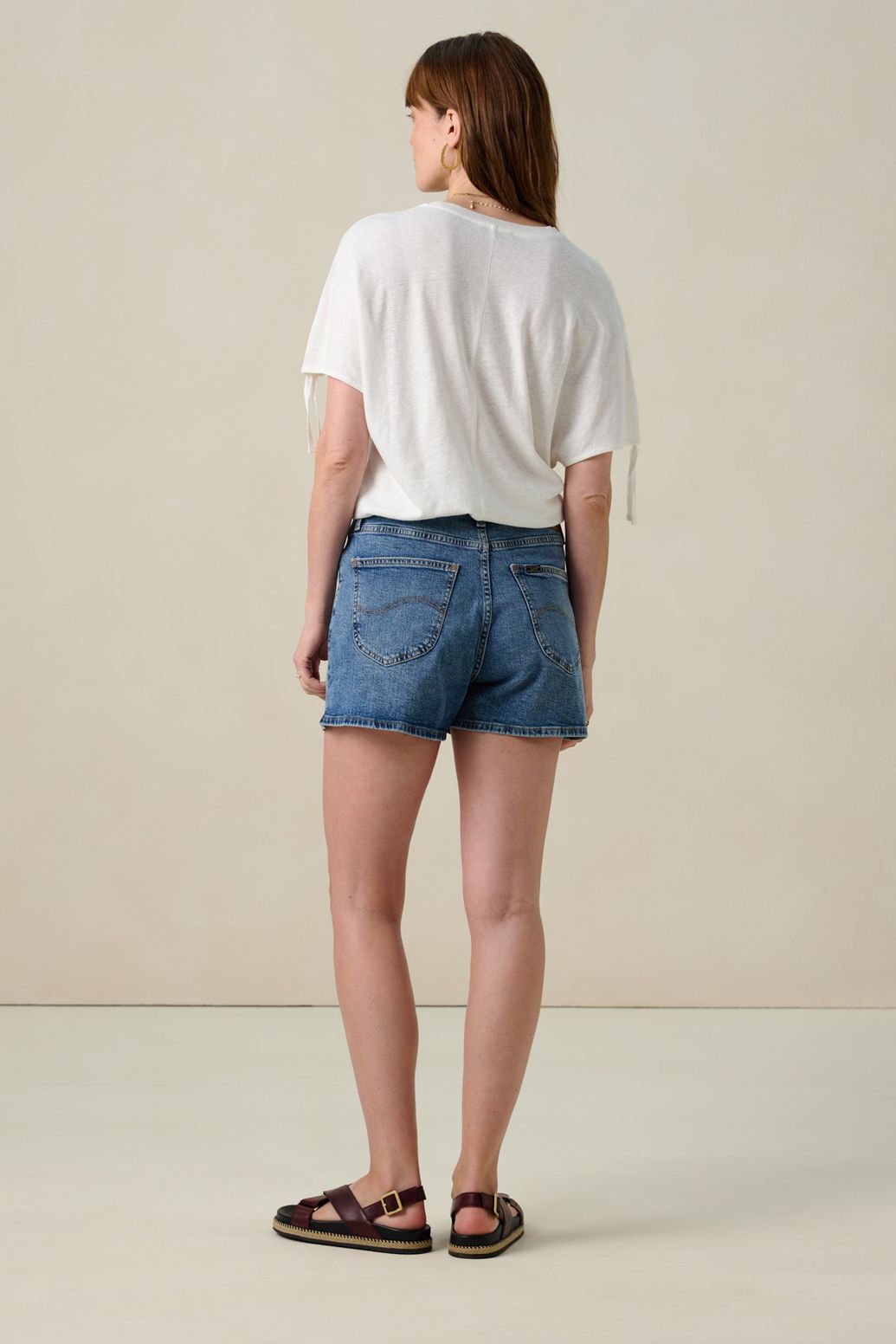 Wit linnenmix T-shirt