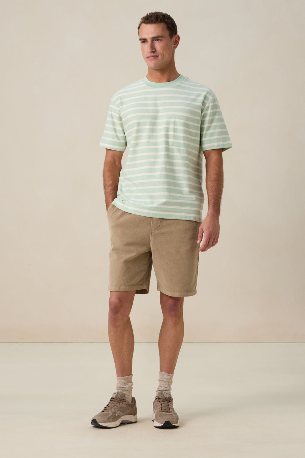 T-shirt oversize rayé - vert