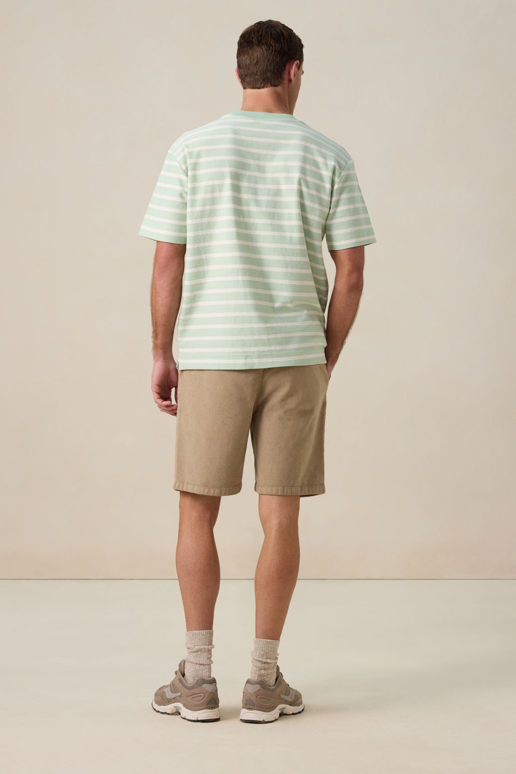 T-shirt oversize rayé - vert