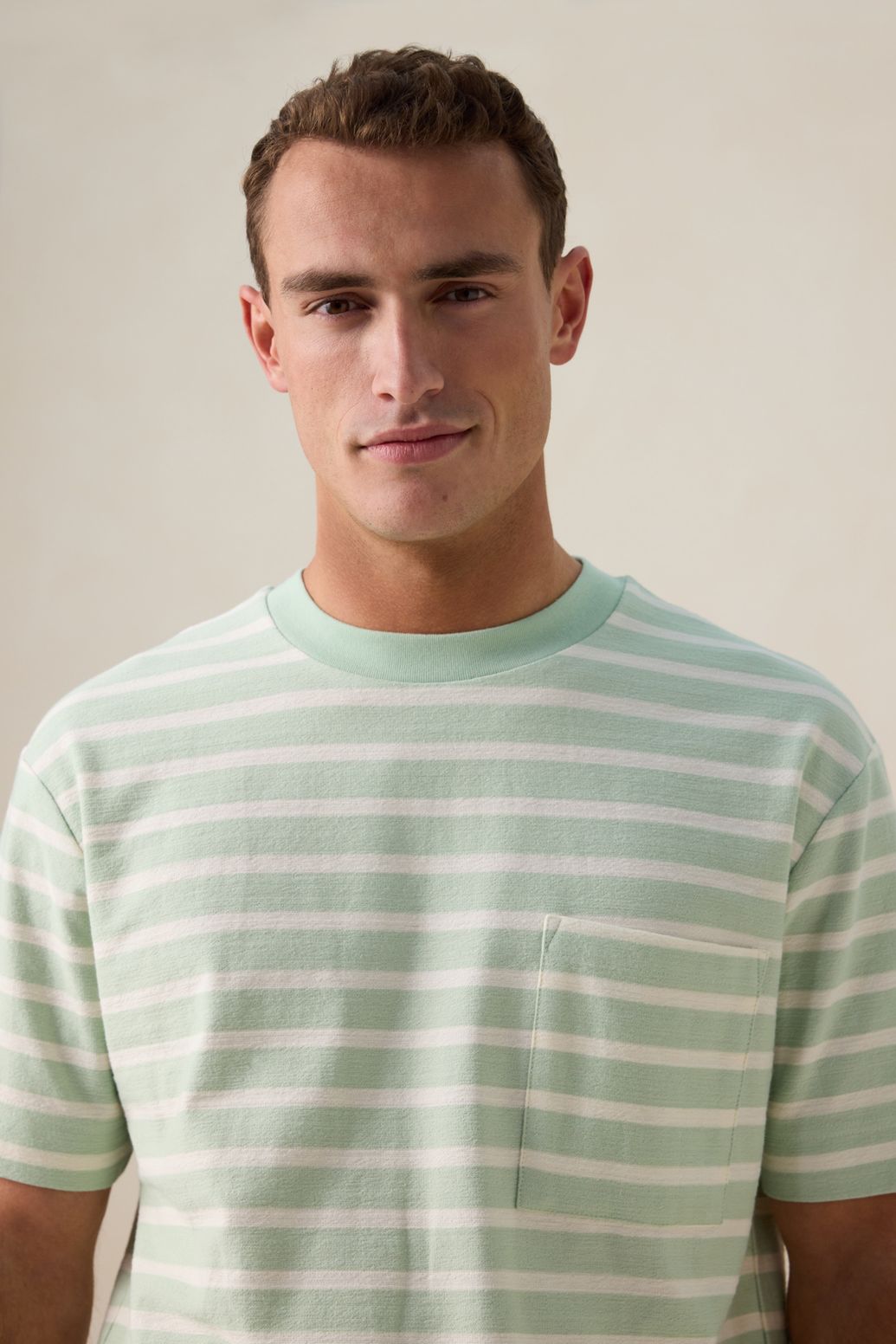 T-shirt oversize rayé - vert