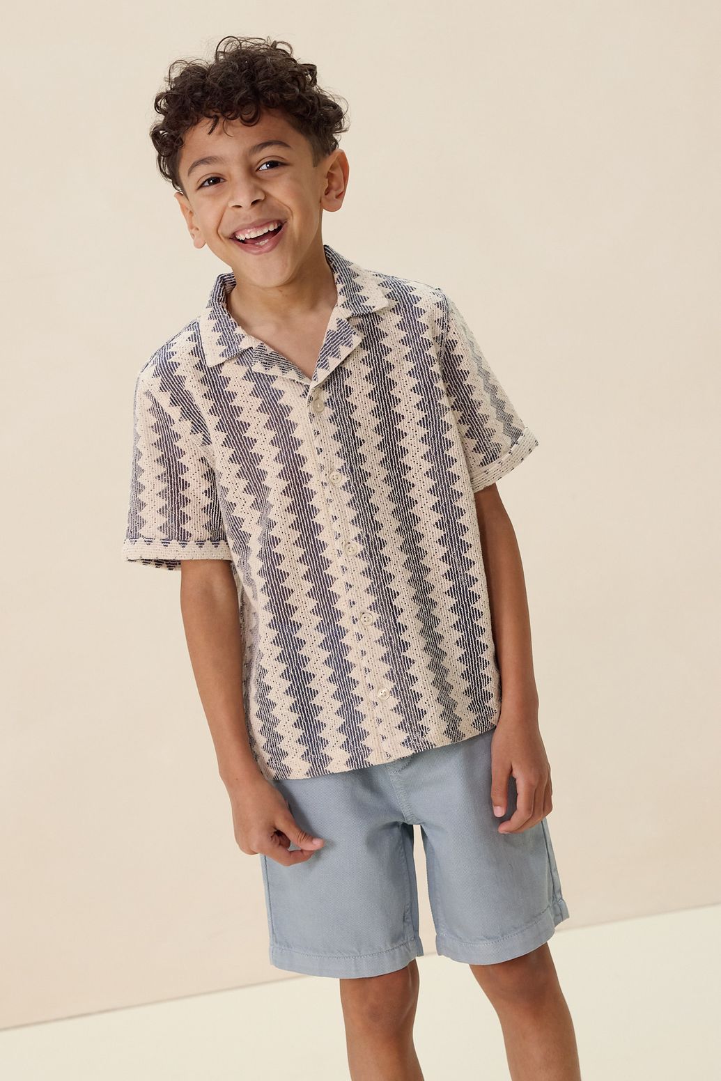 Donkerblauw crochet overhemd