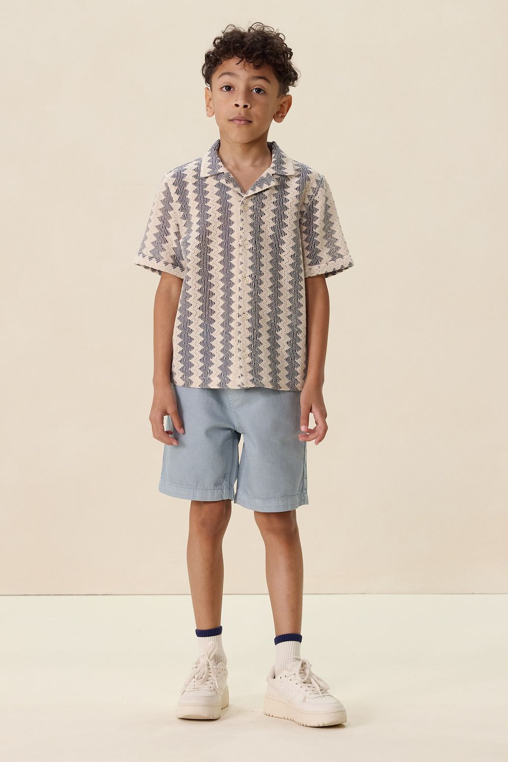 Donkerblauw crochet overhemd