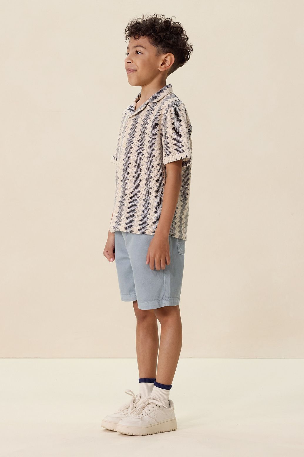 Donkerblauw crochet overhemd