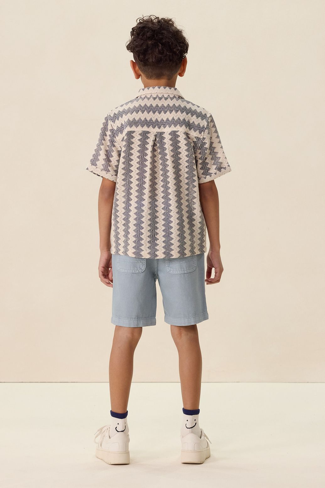 Donkerblauw crochet overhemd