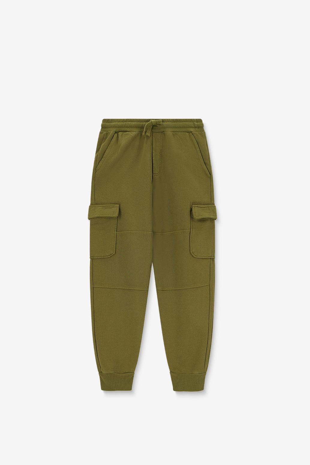 Pantalon de survêtement avec poches plaquées - vert foncé