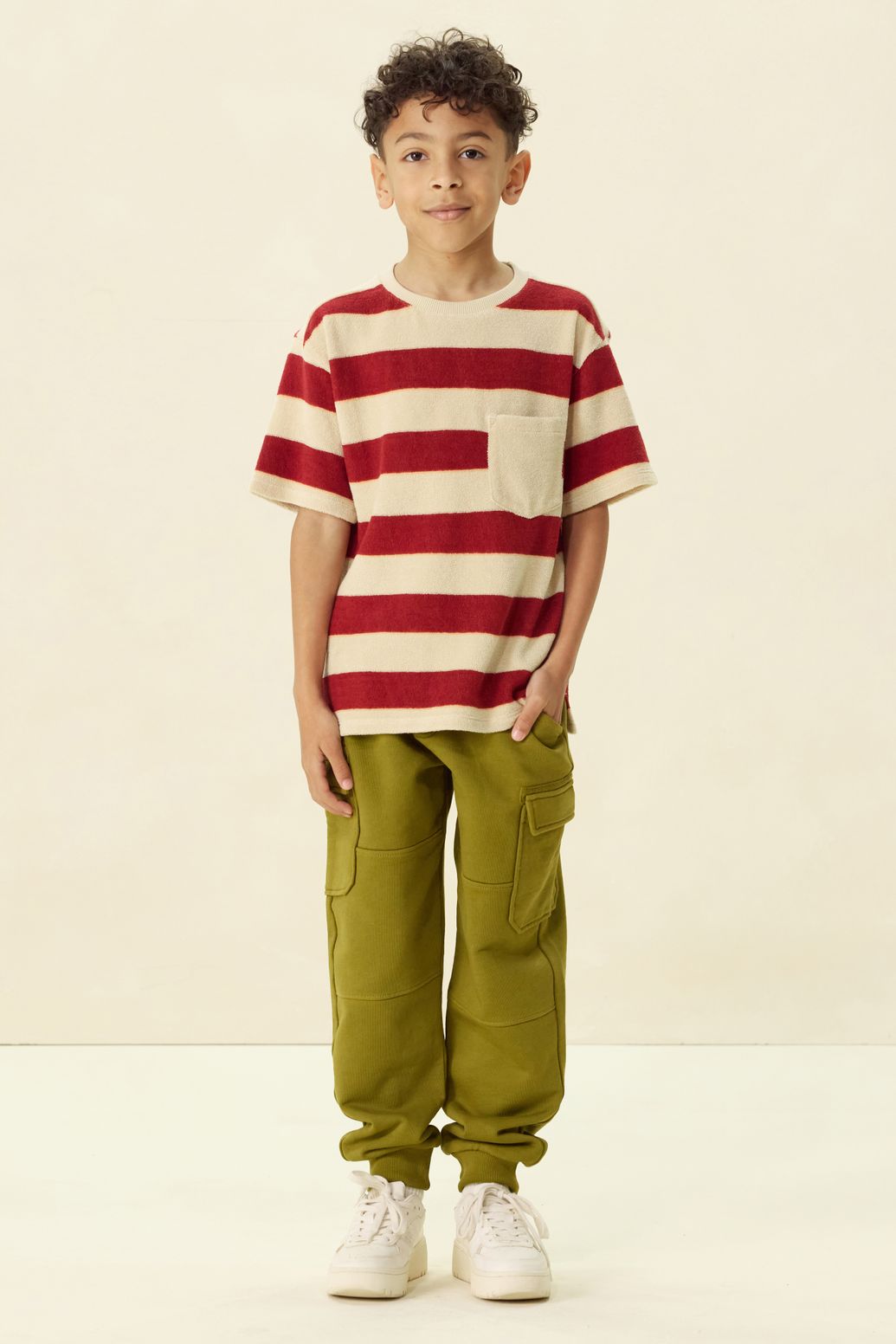 Pantalon de survêtement avec poches plaquées - vert foncé