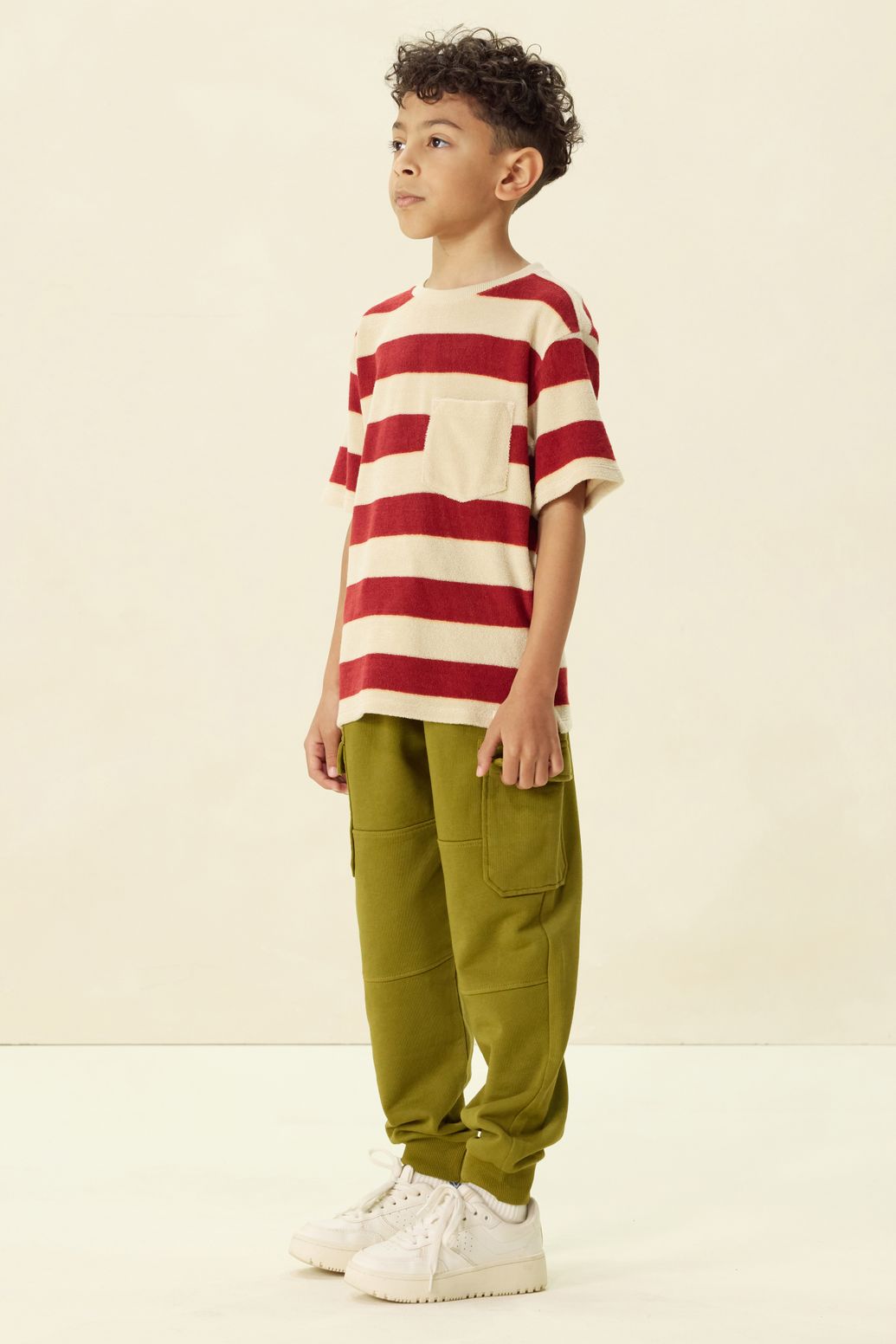 Pantalon de survêtement avec poches plaquées - vert foncé