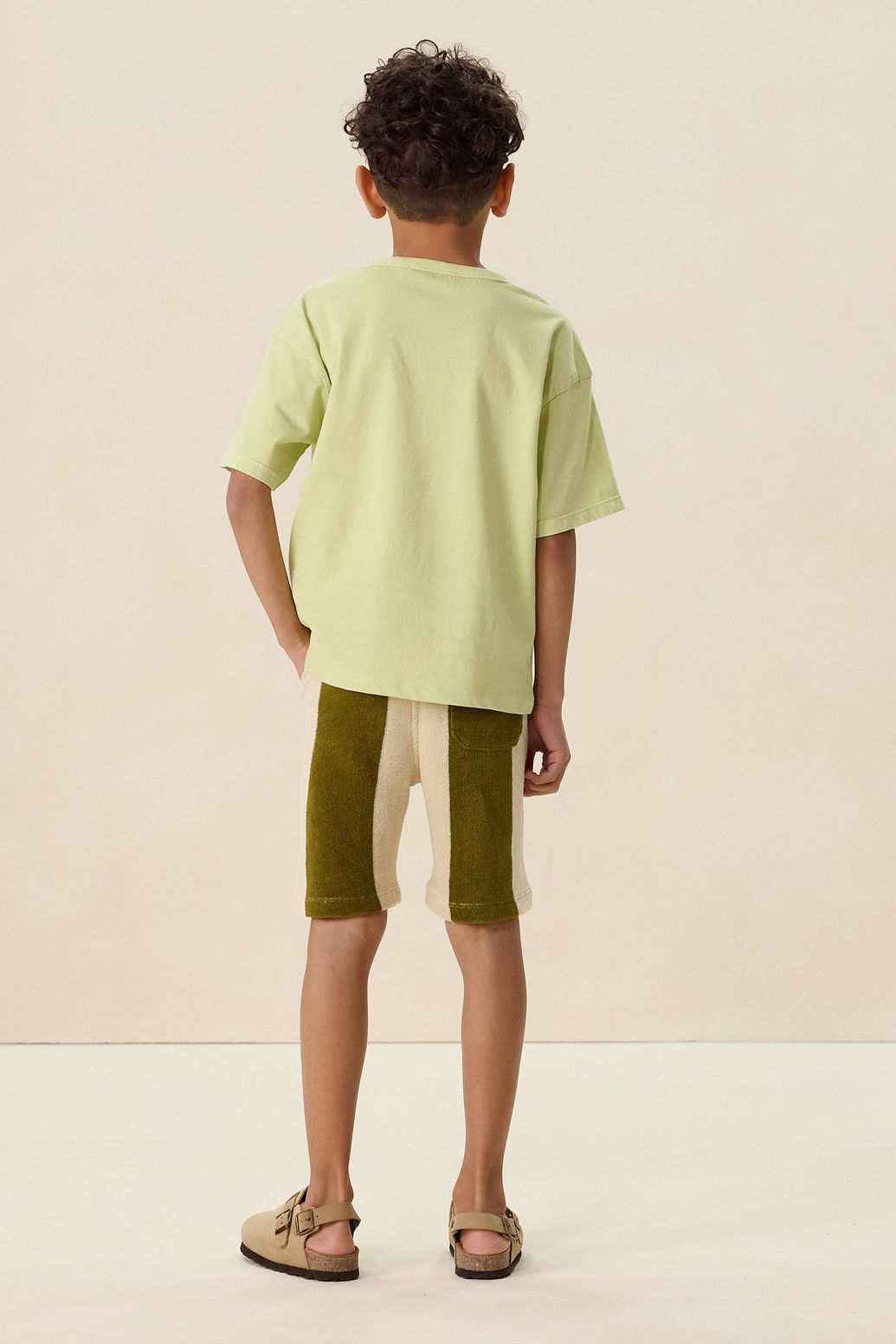 Groen gestreepte shorts