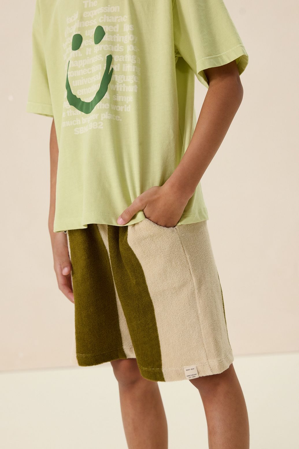 Groen gestreepte shorts