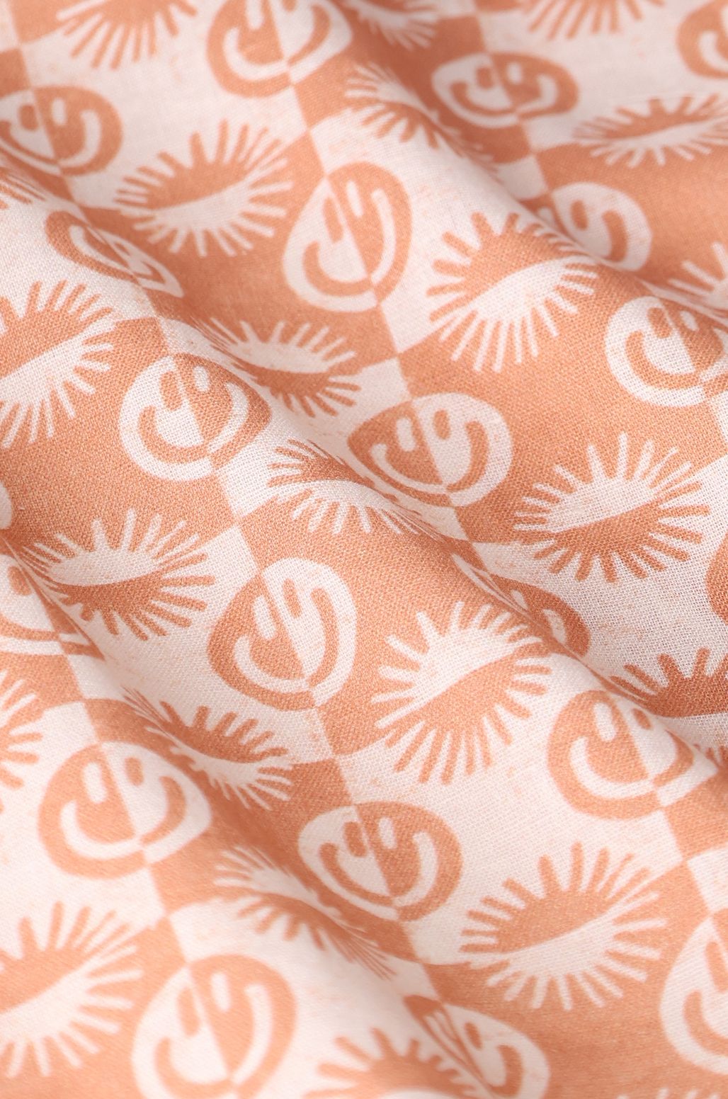 Kurzarmhemd mit Smiley-Print - orange