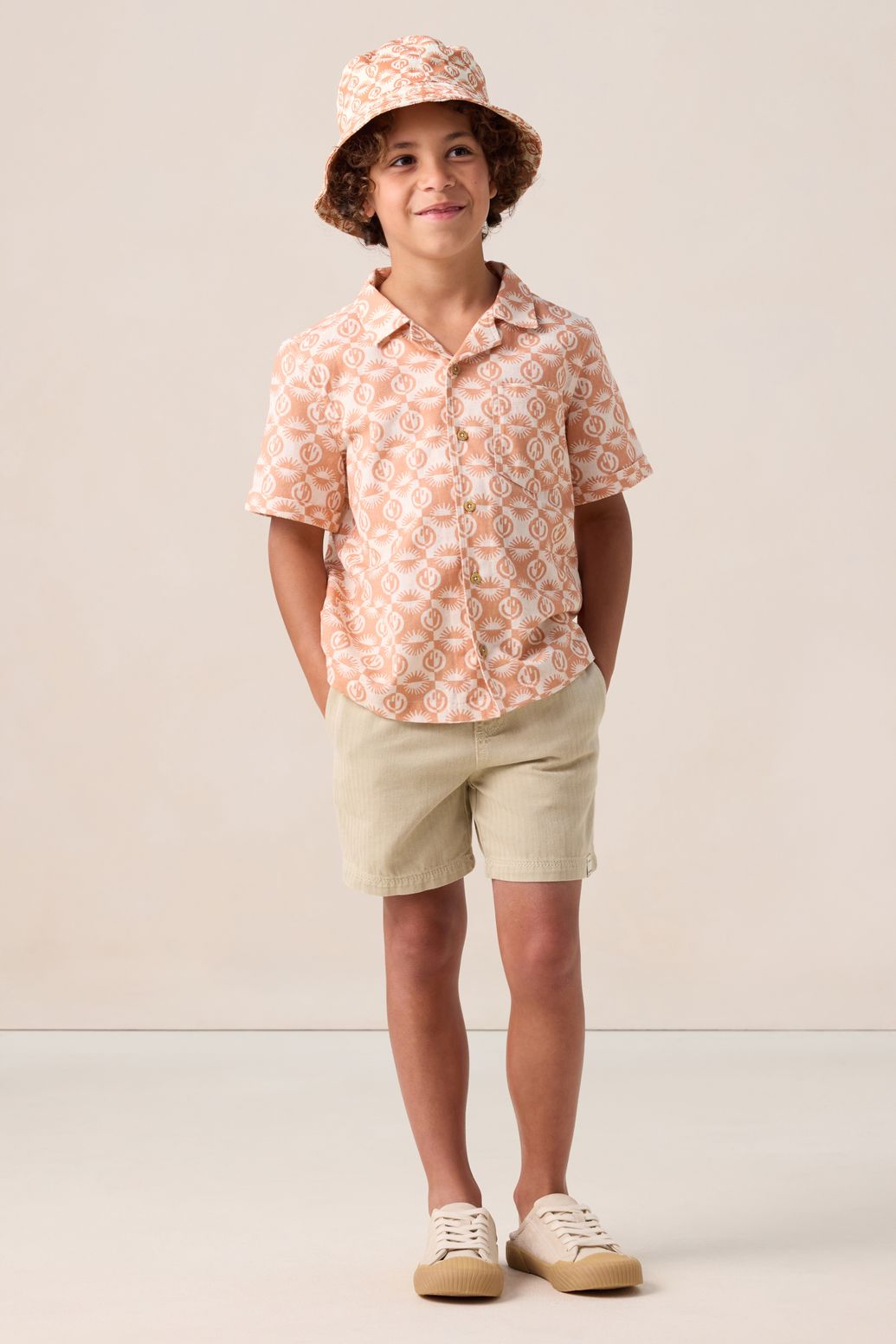 Chemise avec imprimé smileys - orange