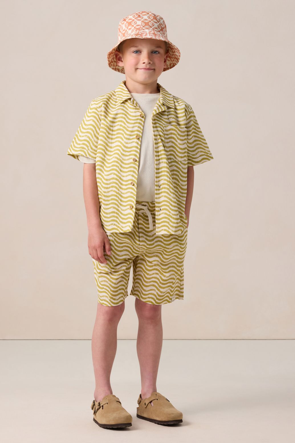 Hemd mit Wellenmuster - hellgrün