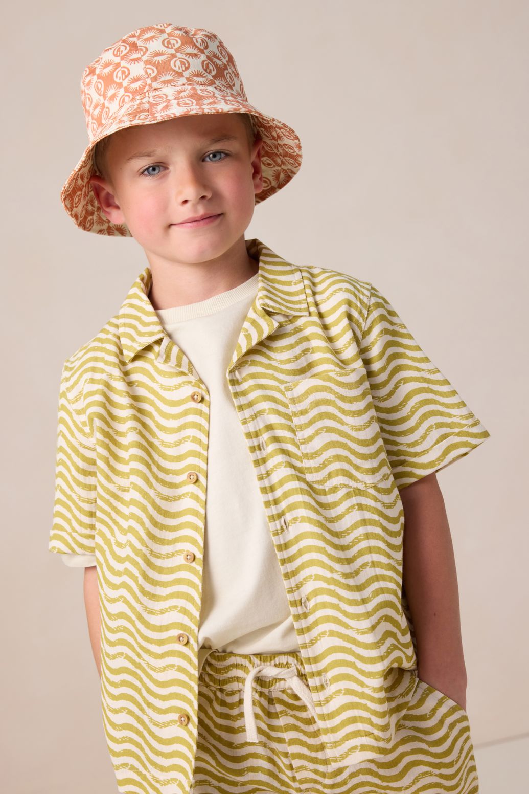 Hemd mit Wellenmuster - hellgrün