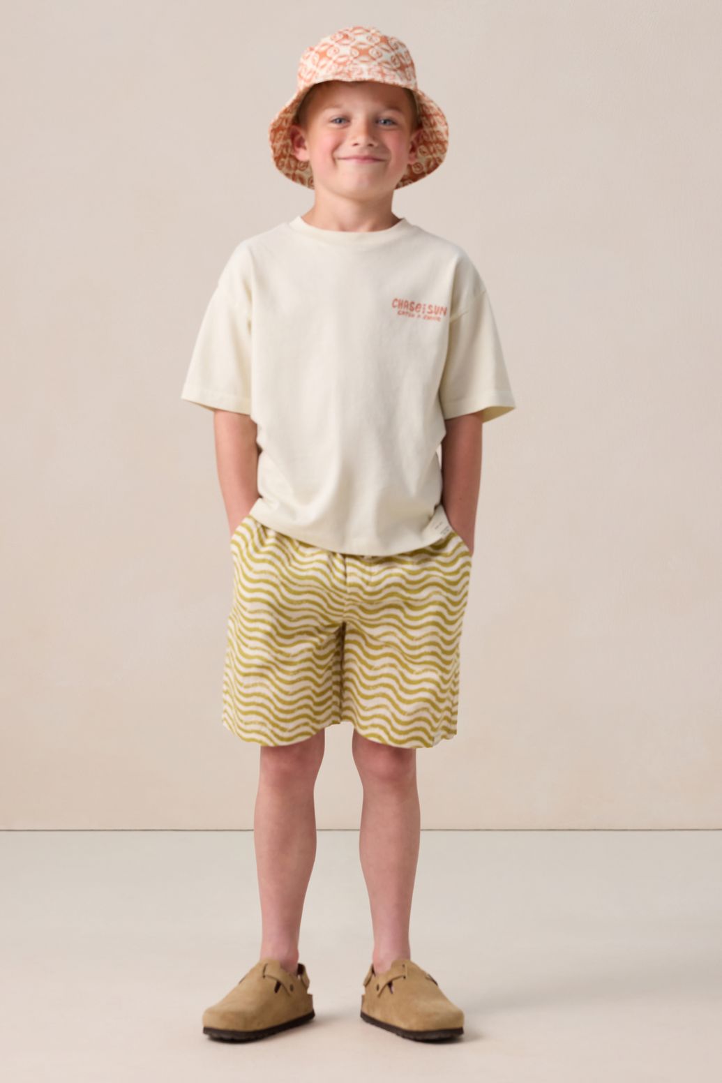 Short avec imprimé ondulé - vert clair