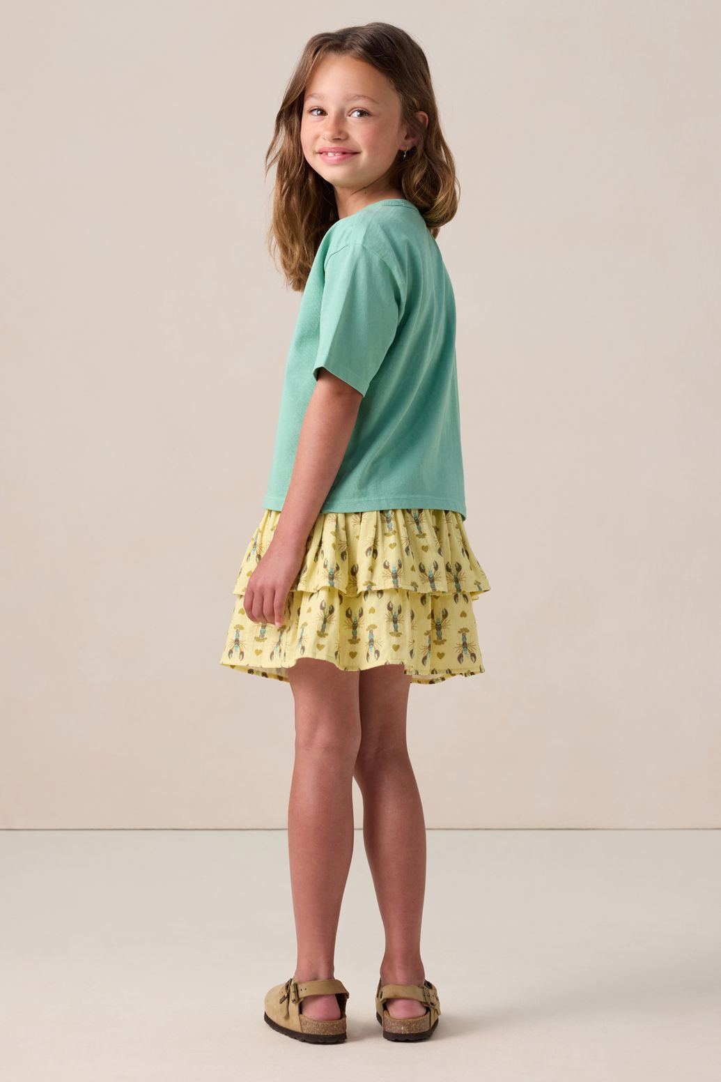 Lichtgele rok met print