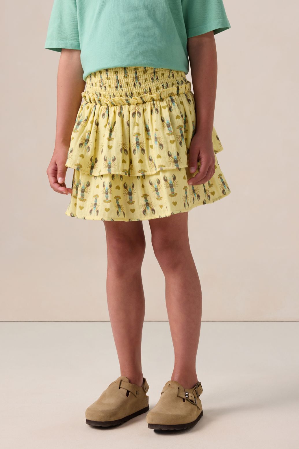 Lichtgele rok met print