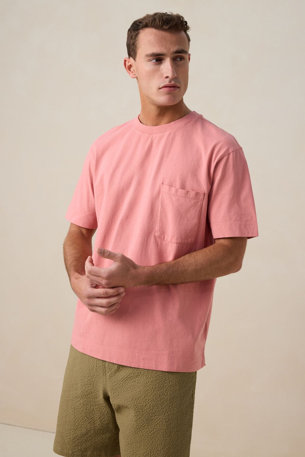 Lichtroze boxy T-shirt