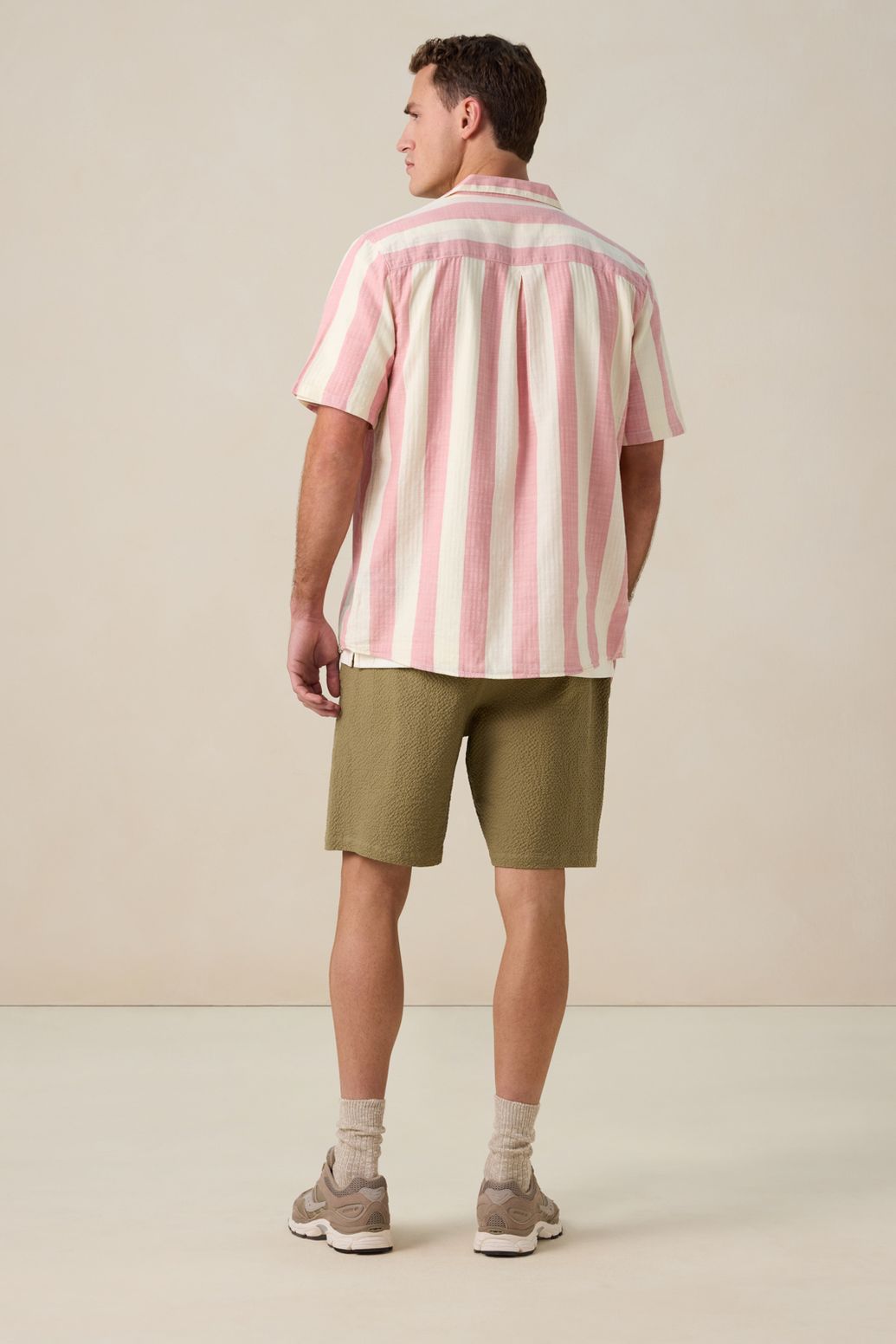 Chemise à rayures - rose