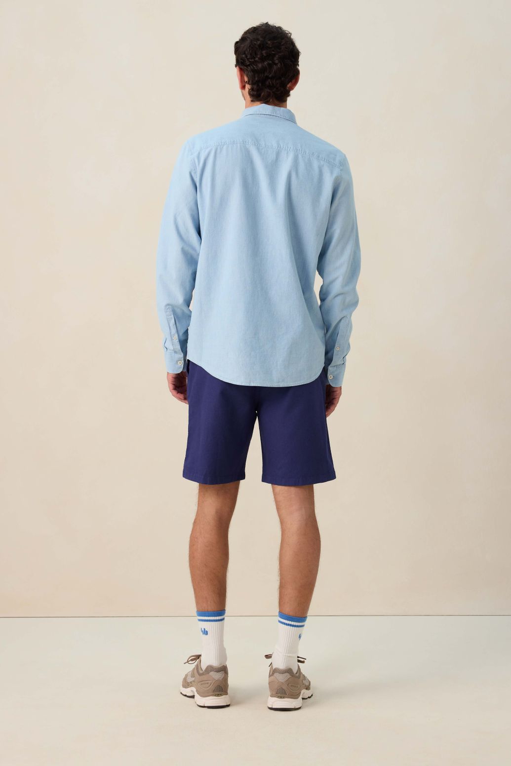 Short en lin - bleu foncé