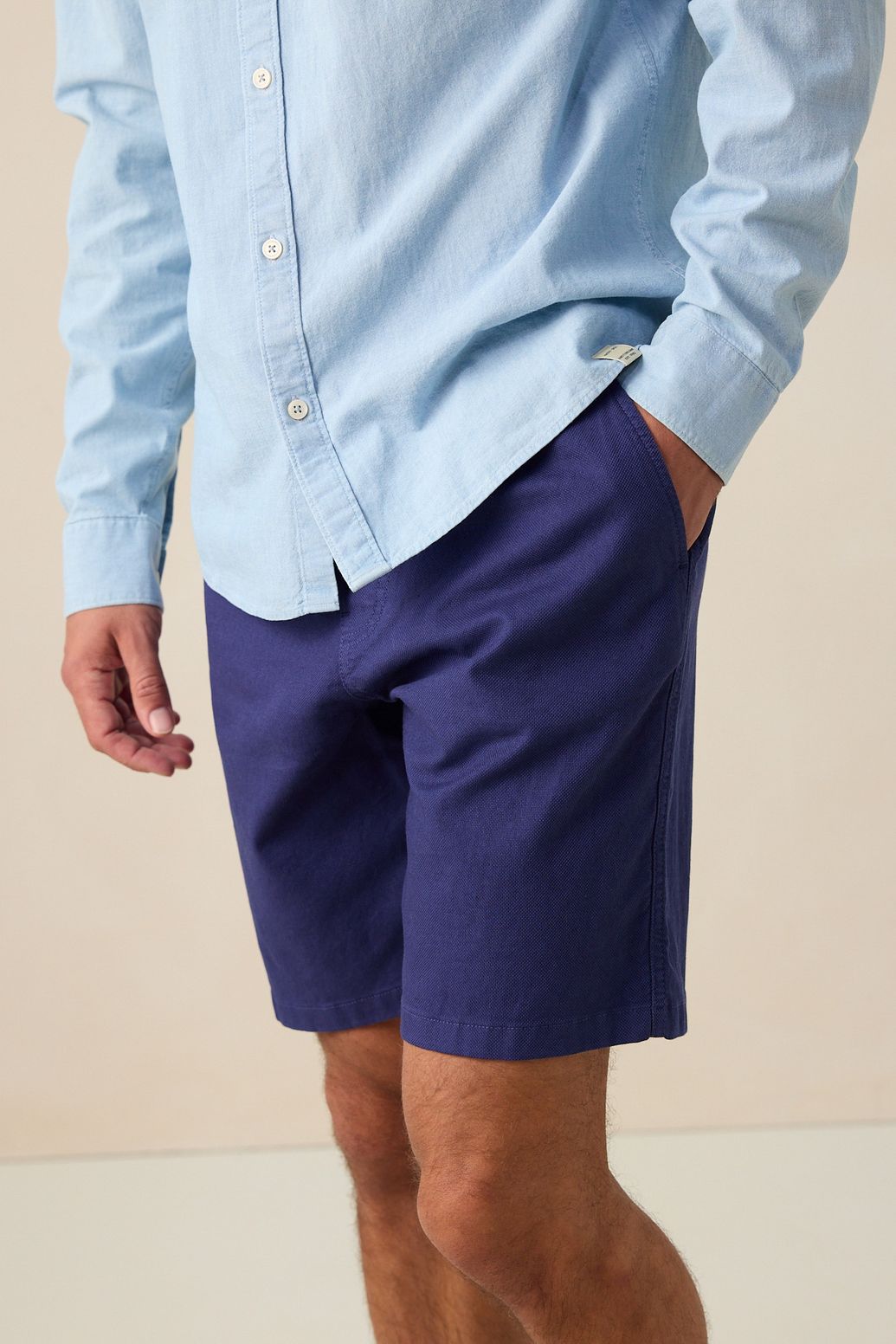 Short en lin - bleu foncé