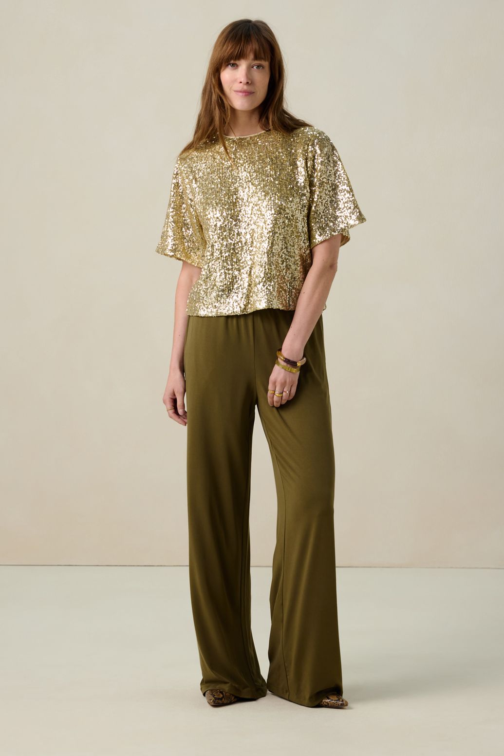 Top avec paillettes - doré