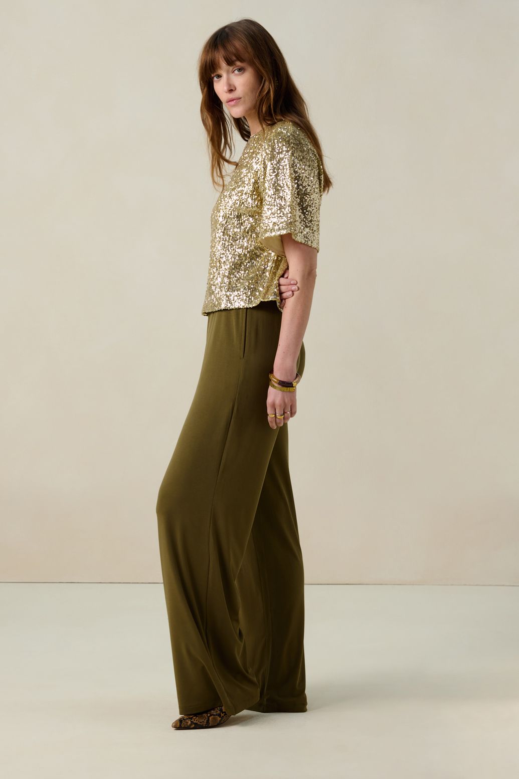 Top avec paillettes - doré