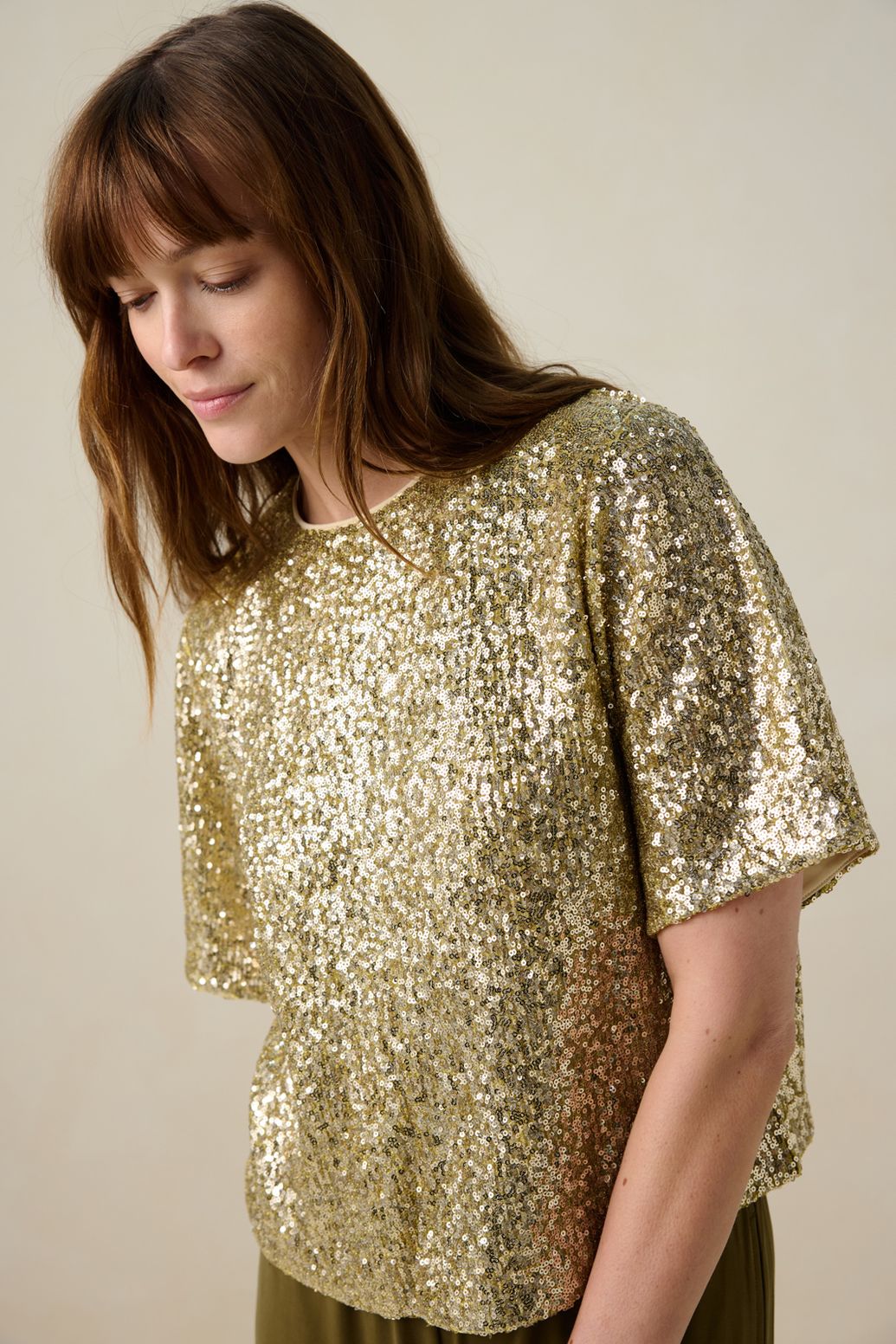 Top avec paillettes - doré