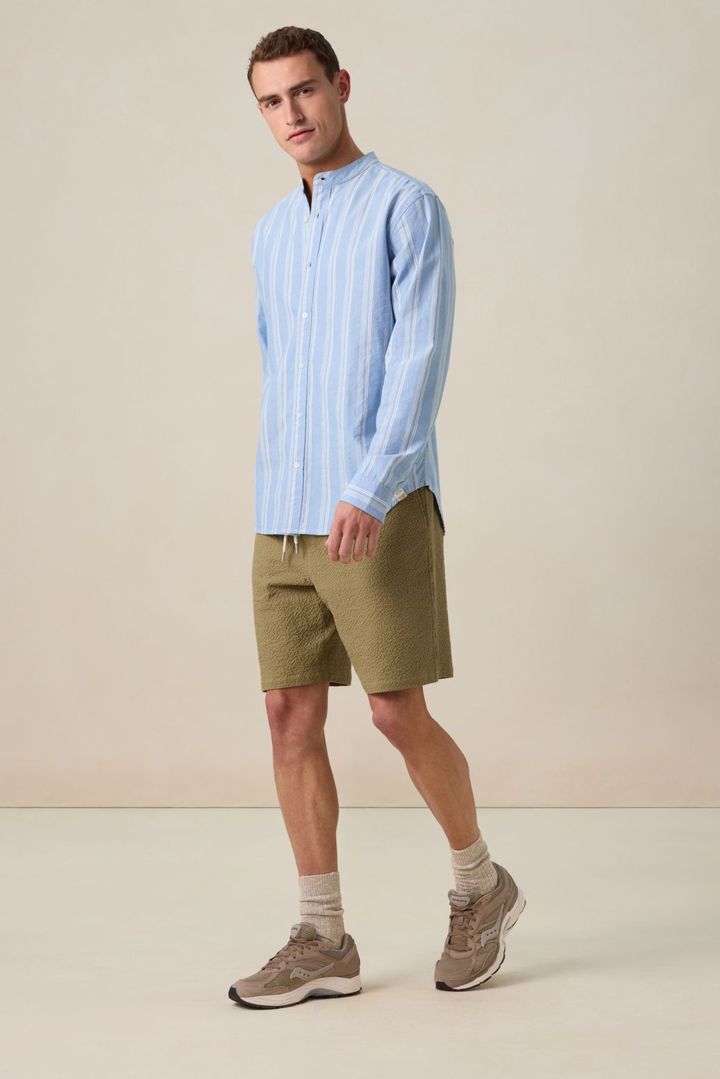 Blauw gestreept overhemd