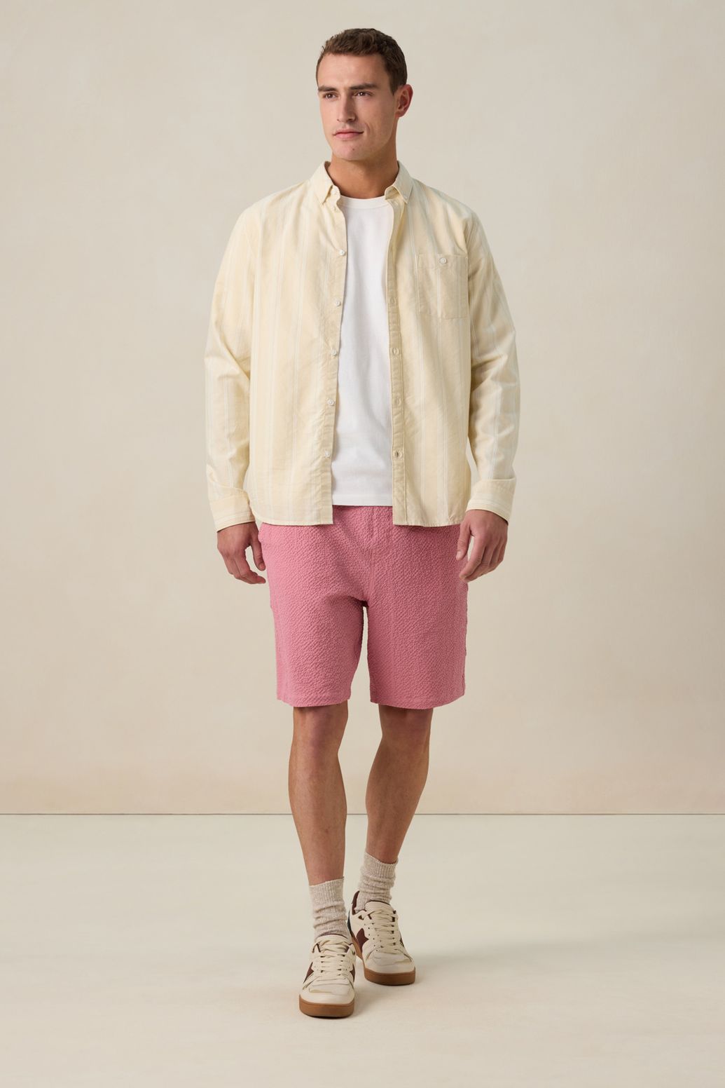 Chemise rayée - beige