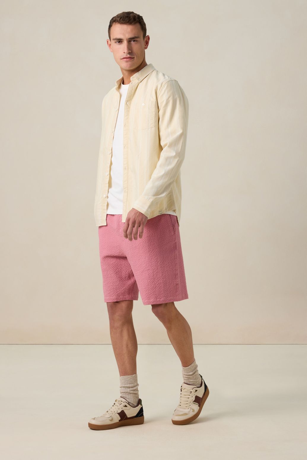 Chemise rayée - beige