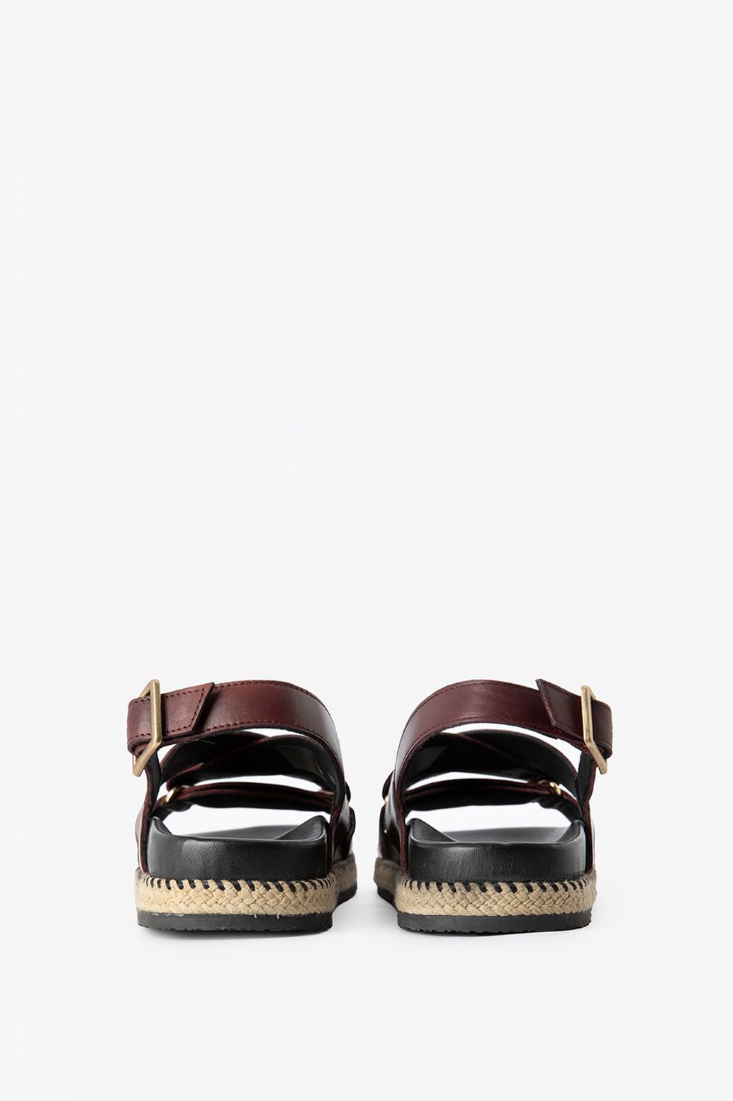 Donkerrode plateau sandalen