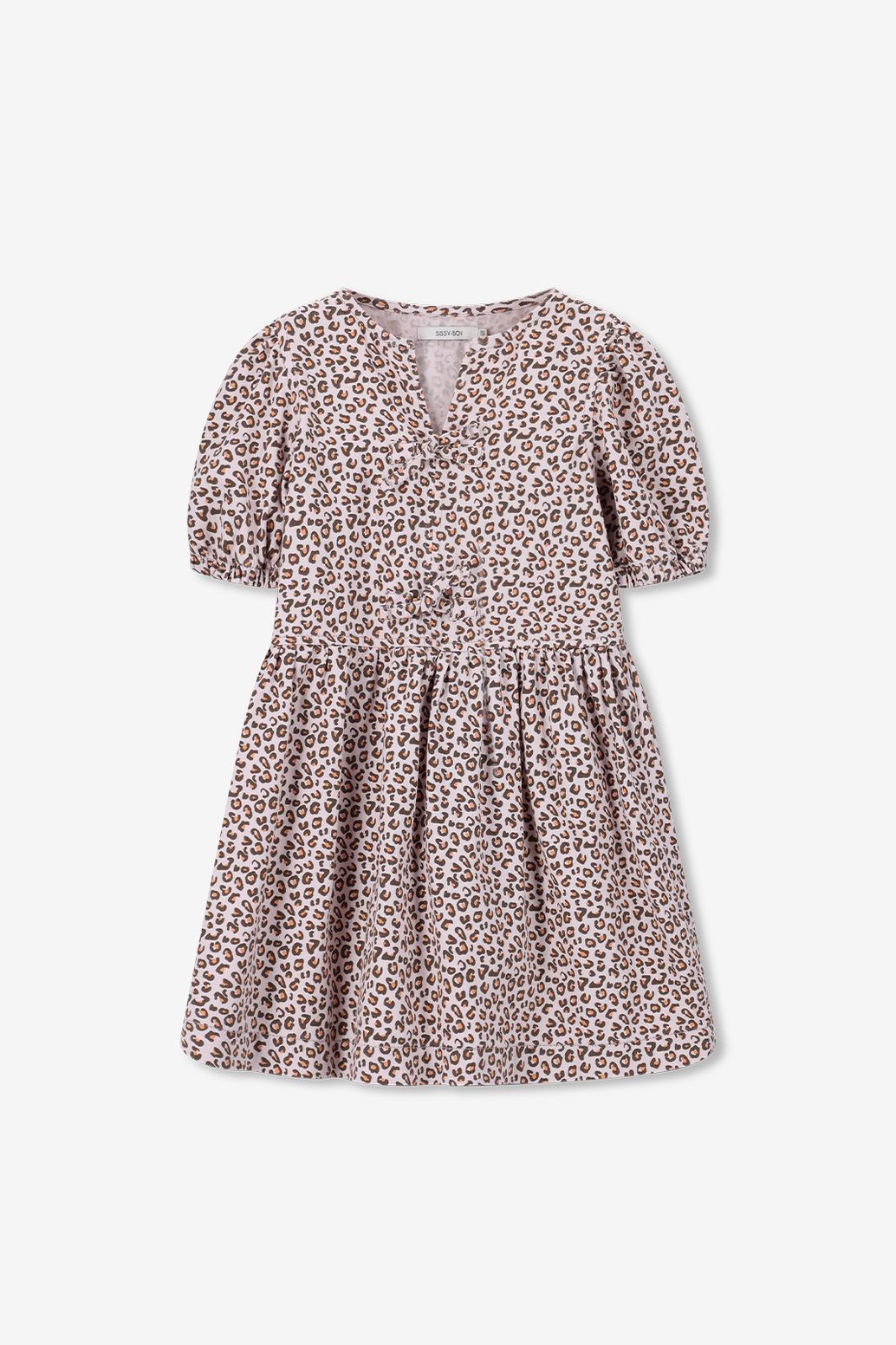 Lichtroze jurk met leopard print