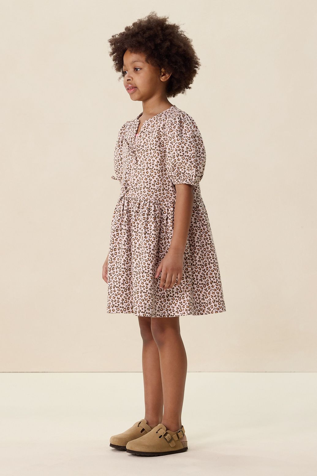 Robe avec imprimé léopard - rose clair