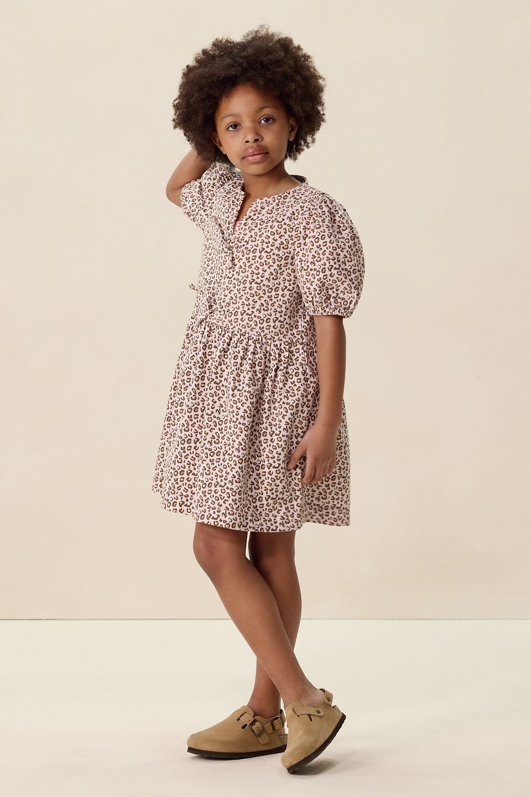 Robe avec imprimé léopard - rose clair