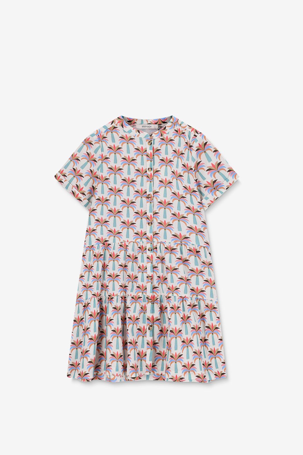 Witte jurk met palmboom print