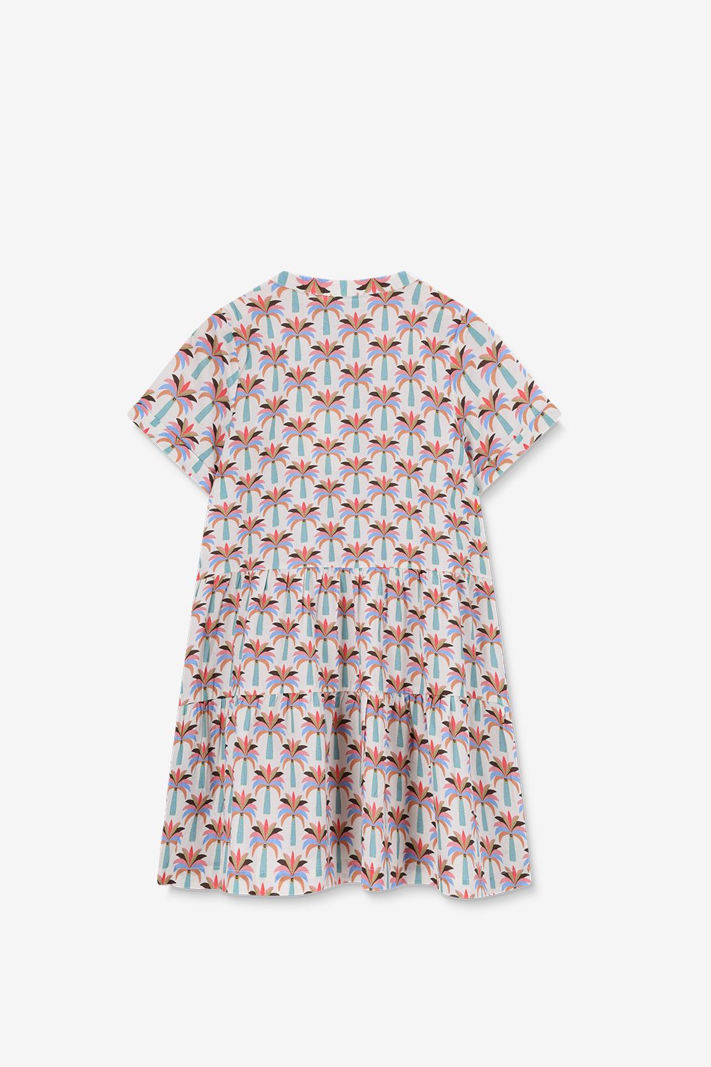 Witte jurk met palmboom print