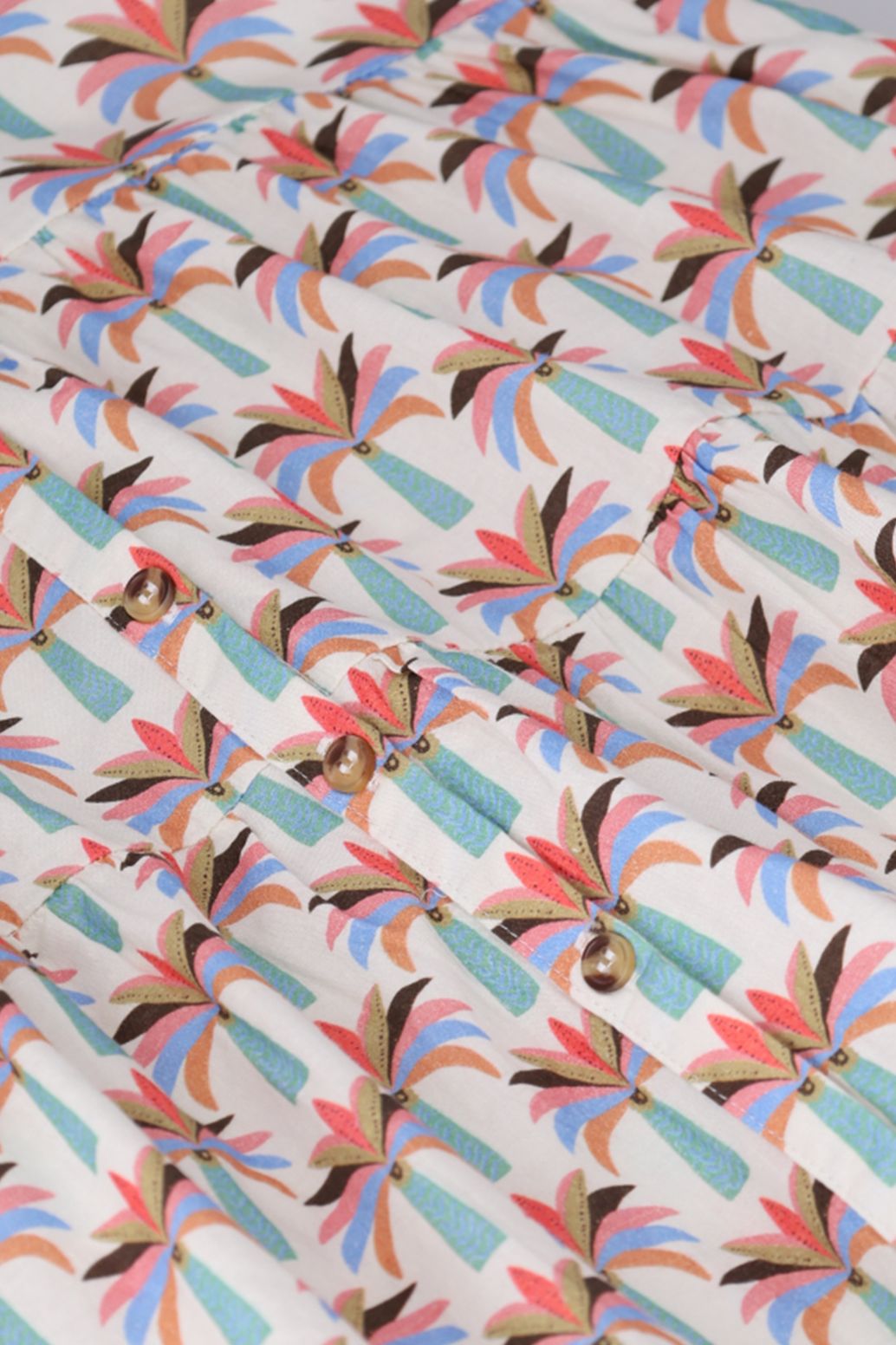 Witte jurk met palmboom print