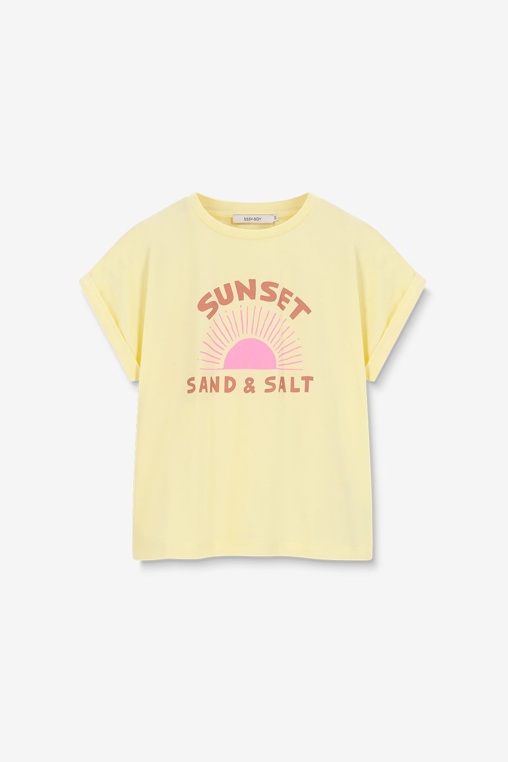 Lichtgeel T-shirt met artwork