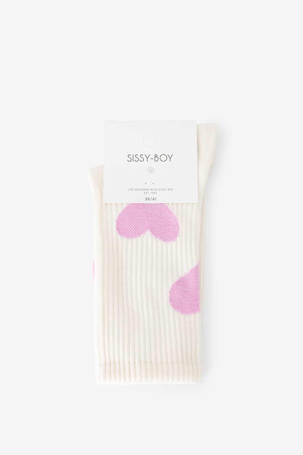 Witte sokken met hartjes