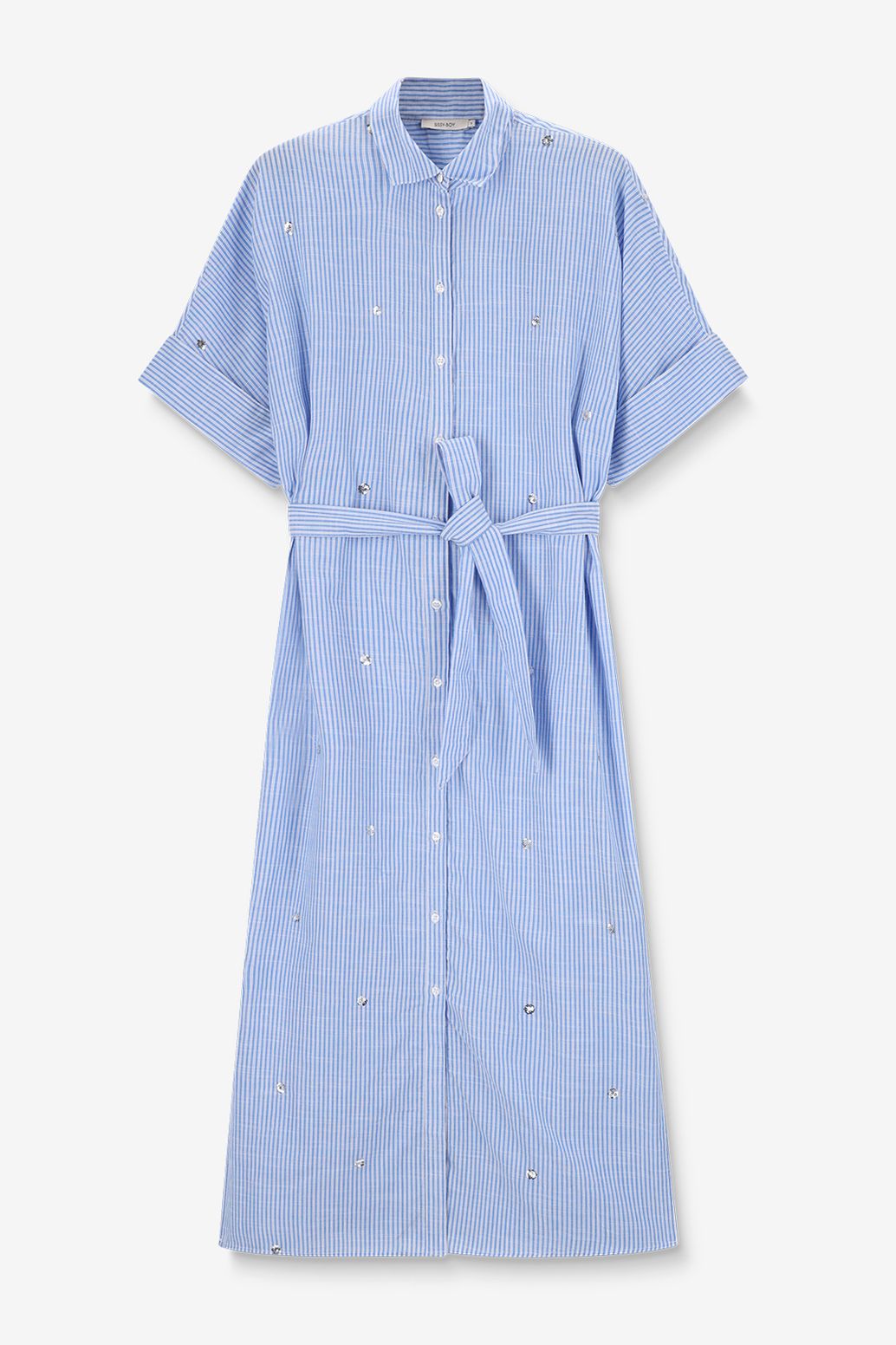 Robe rayée avec paillettes - bleu