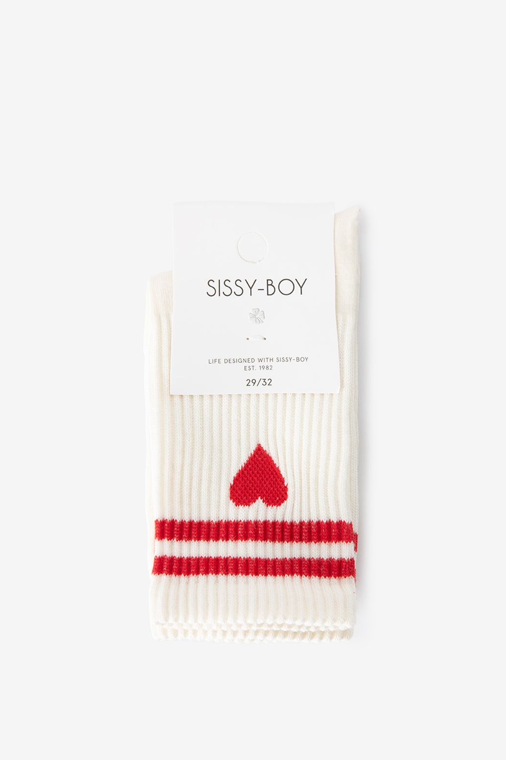 Witte sportsokken met hartje