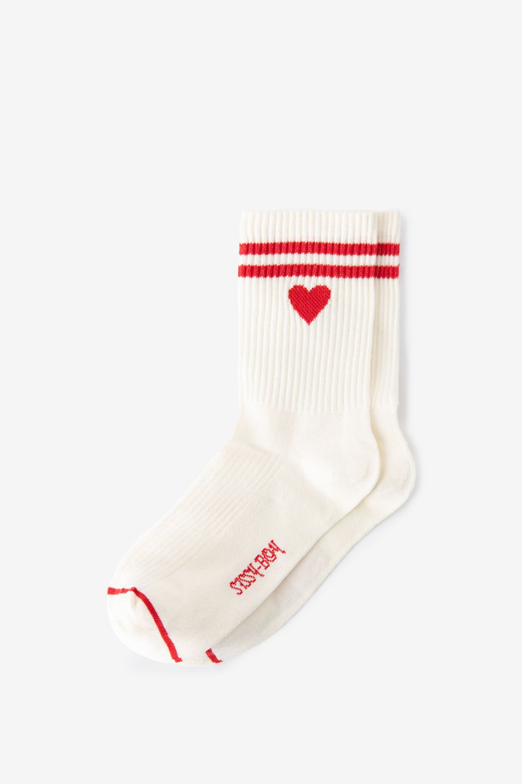 Witte sportsokken met hartje