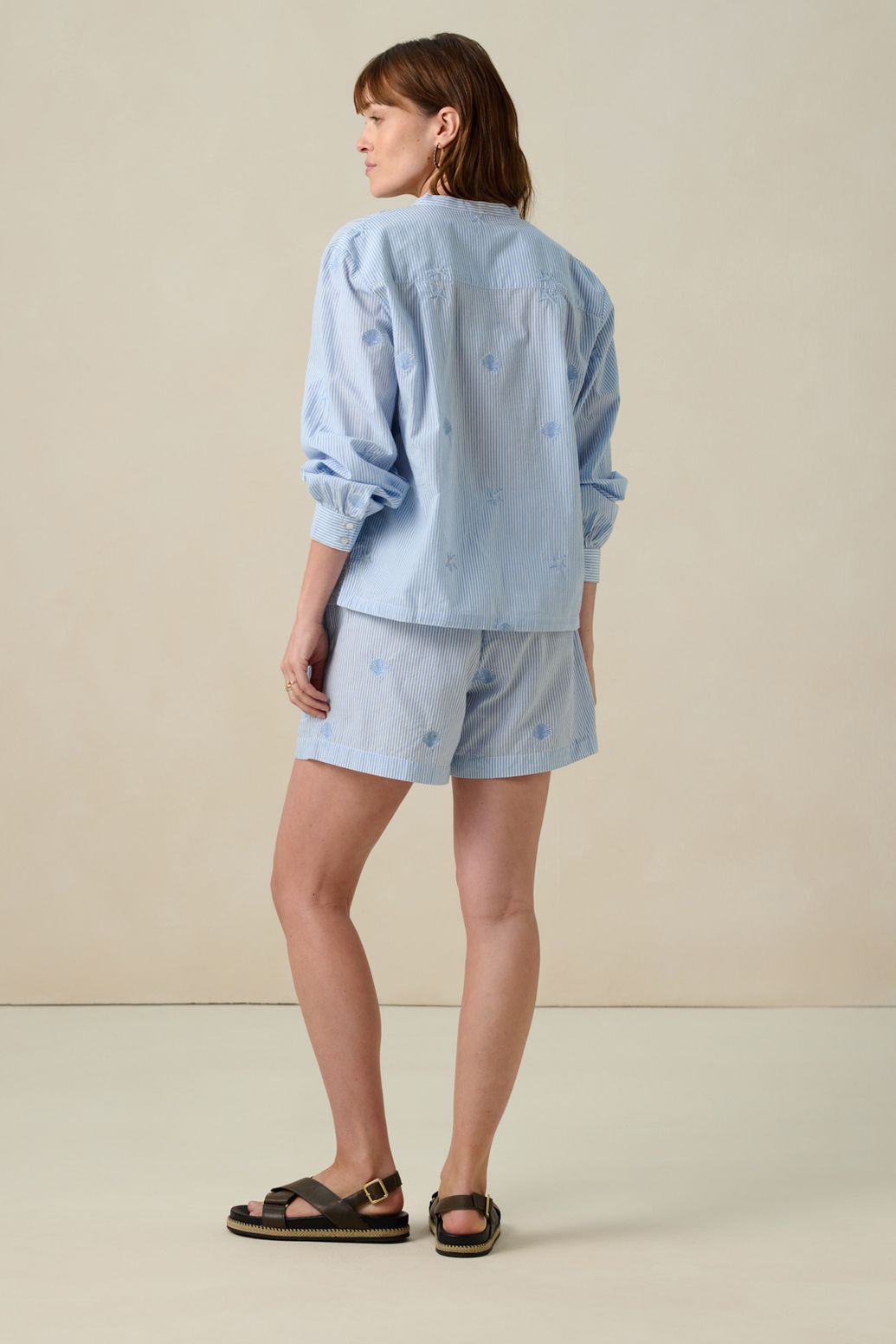 Short rayé - bleu clair