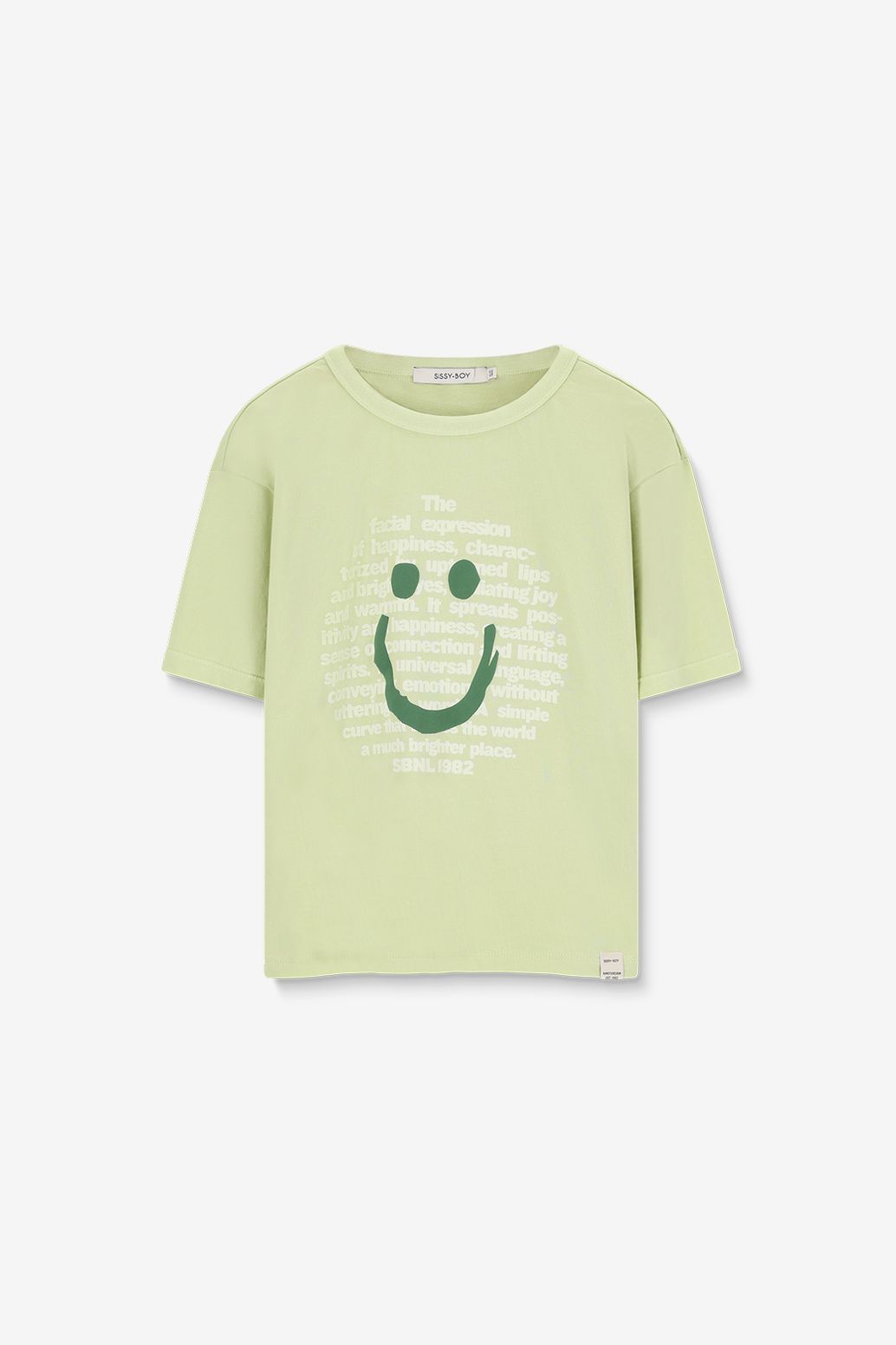 Lichtgroen T-shirt met smiley