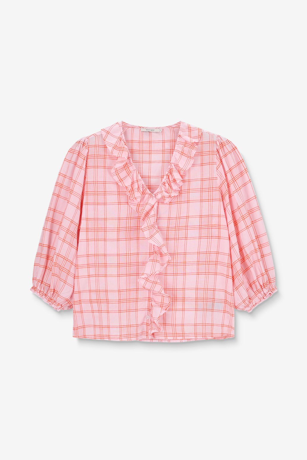 Blouse à carreaux - rose clair