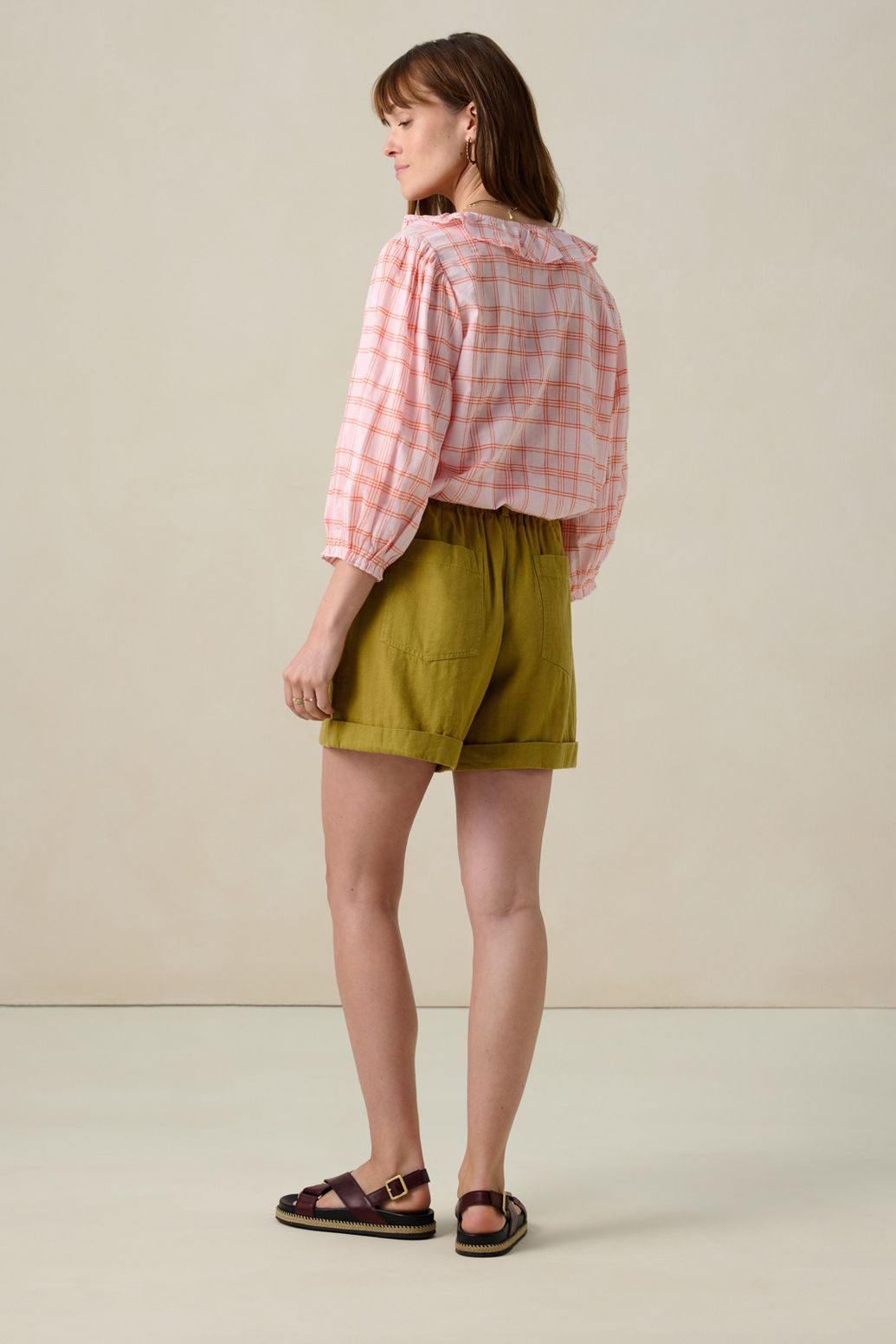 Blouse à carreaux - rose clair