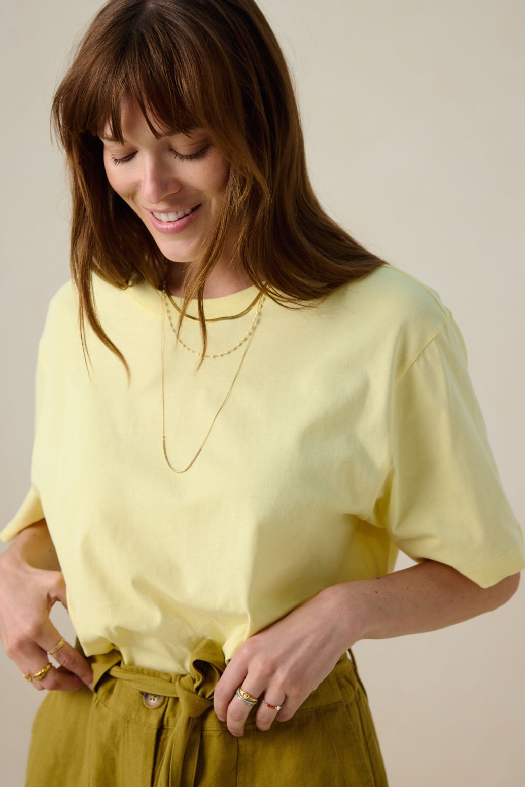 Lichtgeel boxy T-shirt