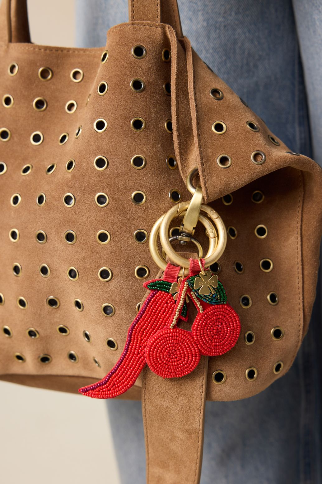 Rode bag charm met peper